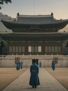 Grand East Asian palace at dawn, setting the scene for historical doramas.