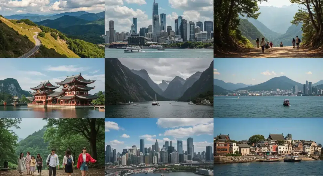 Collage of iconic dorama filming locations in Asia, inspiring travel.