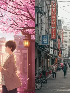 Dorama versus reality split image, highlighting cultural differences and misconceptions.