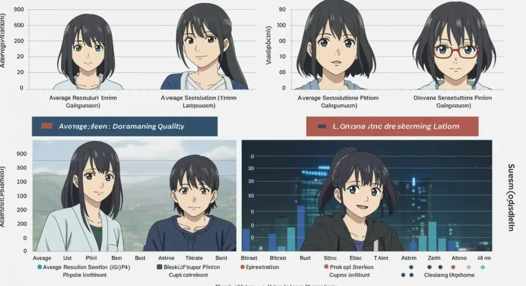 Infographic comparing technical specifications of dorama streaming platforms