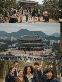 Dorama Tourism: Diverse U.S. fans visiting iconic filming locations inspired by popular Asian dramas.