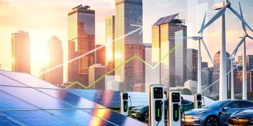 Diverse green energy technologies symbolizing investment in U.S. renewable markets by 2026.