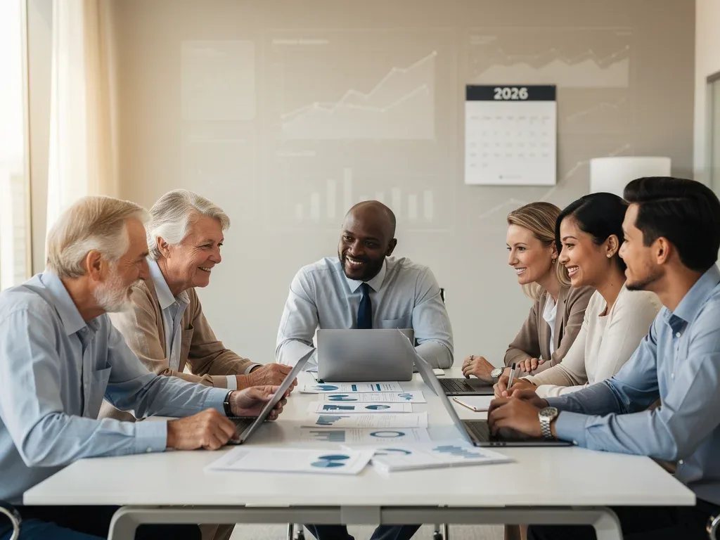 Group discussing pension plan stability in 2026