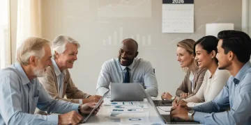 Group discussing pension plan stability in 2026