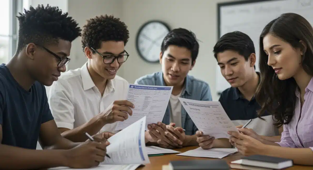 Students reviewing 2026 college application deadlines on a calendar, highlighting the urgent three-month window for U.S. admissions.
