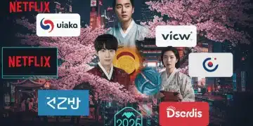 Dynamic digital collage showcasing competing dorama streaming platforms for 2026, highlighting value and content variety.