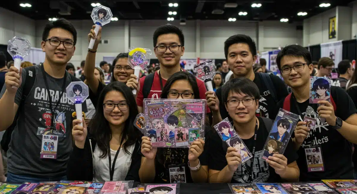 Dorama fans interacting with merchandise at US convention