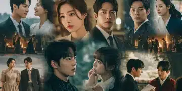 Dynamic collage of dorama genres and character archetypes, symbolizing common dorama tropes in 2026.