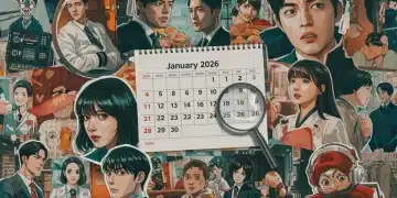 Dynamic collage representing new dorama releases for January 2026, featuring diverse genres and characters.