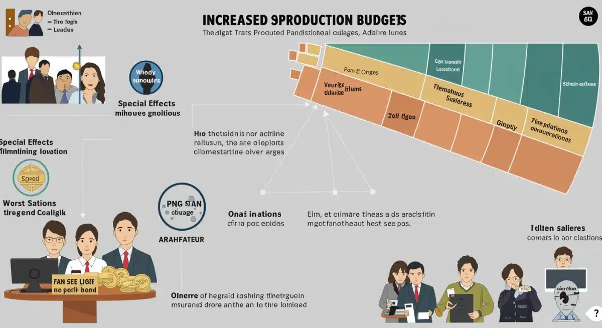 Infographic illustrating the distribution of increased dorama production budgets for advanced effects and global reach.