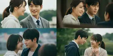 Four dorama scenes showing happy and resolved characters, symbolizing satisfying endings.