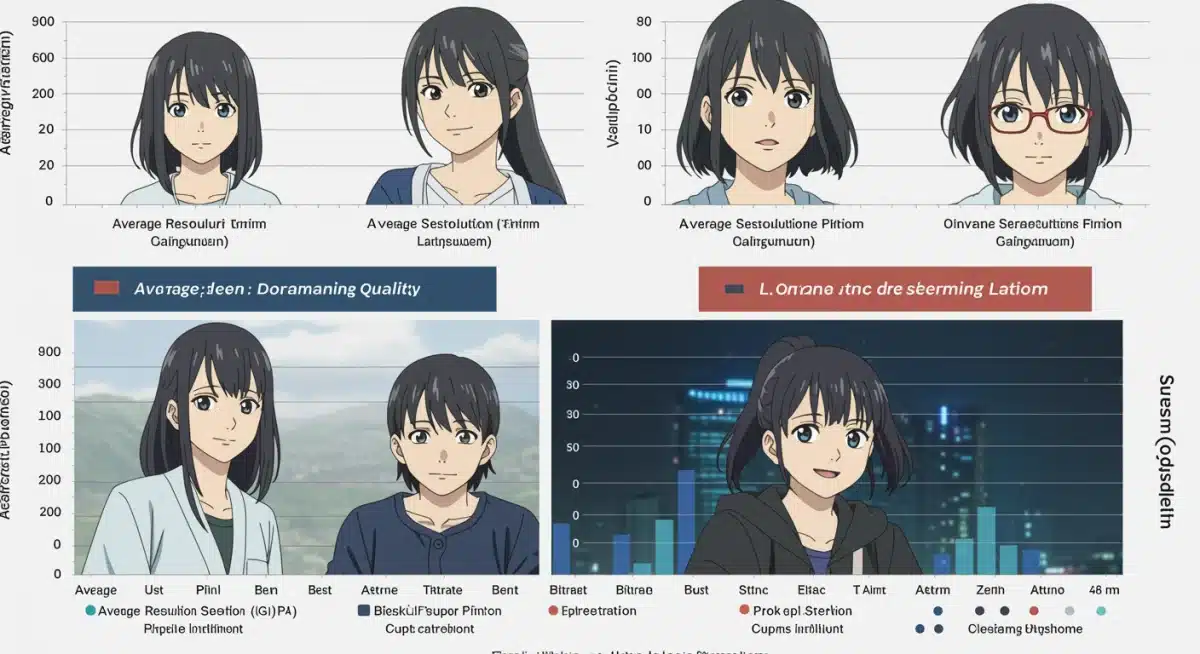 Infographic comparing technical specifications of dorama streaming platforms