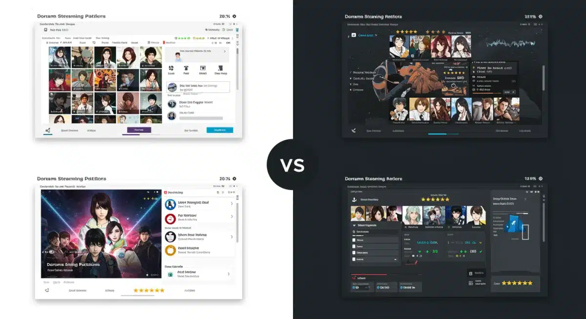 User experience comparison across dorama streaming platform interfaces