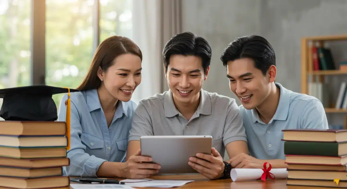 Family reviewing education tax credit documents for 2026