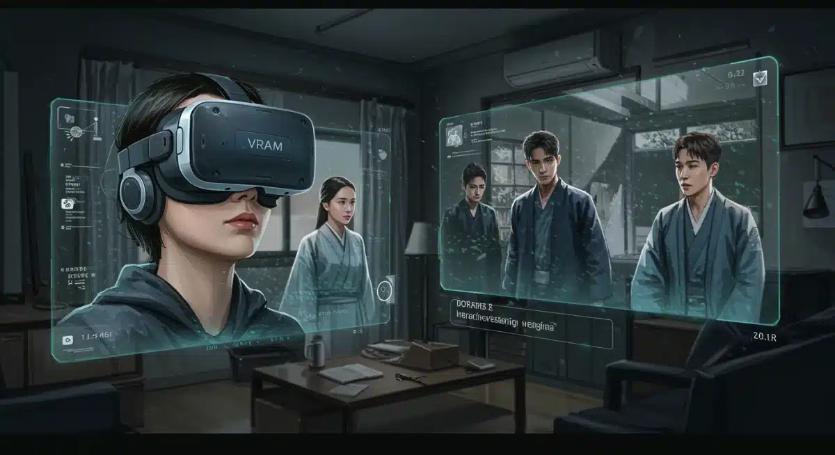 Interactive dorama viewing experience with VR headset