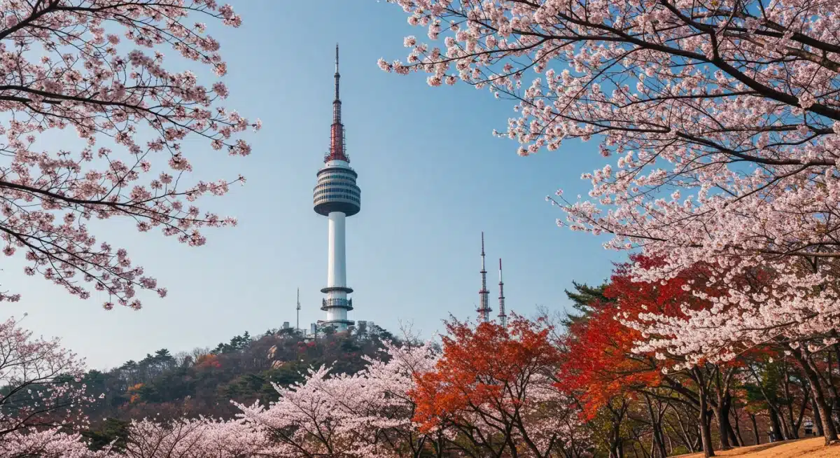 Namsan Tower, Seoul, a famous Korean drama filming location.