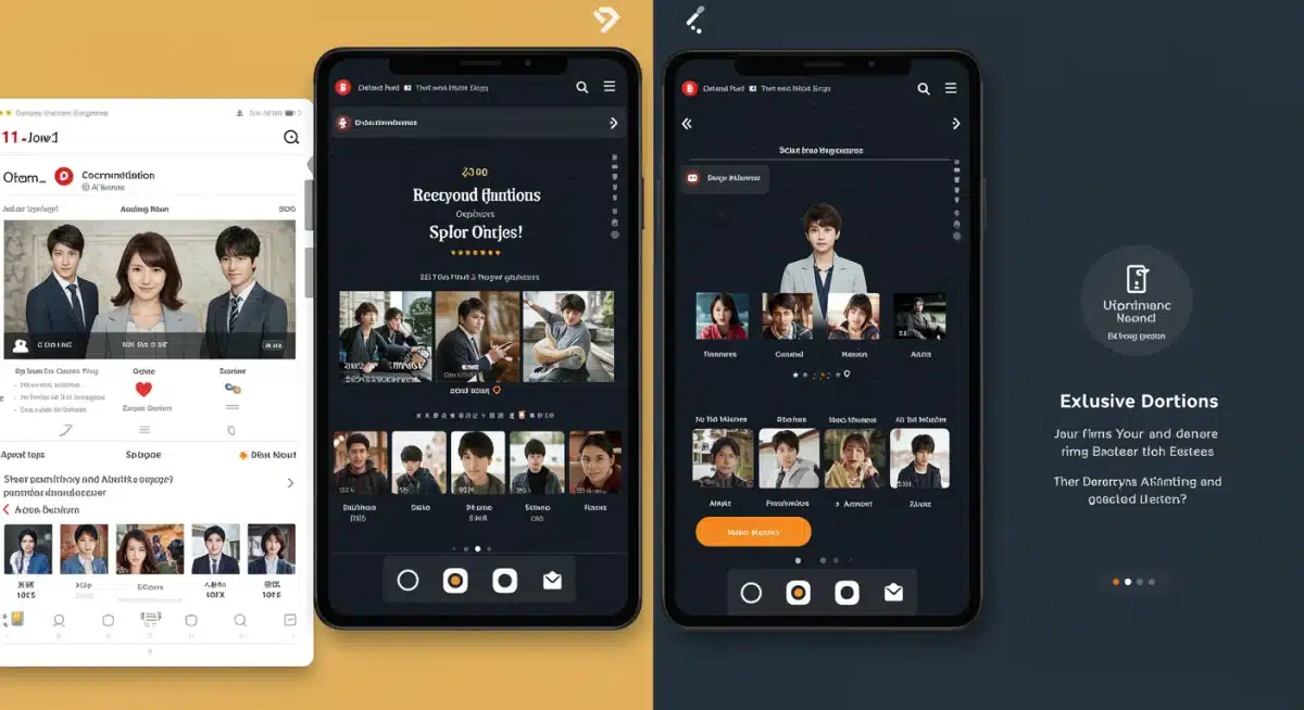Comparison of user interfaces from two leading dorama streaming platforms.