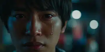 Close-up of a tearful actor, symbolizing heartbreaking dorama moments.