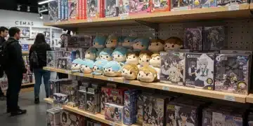 Vibrant dorama merchandise display in US store